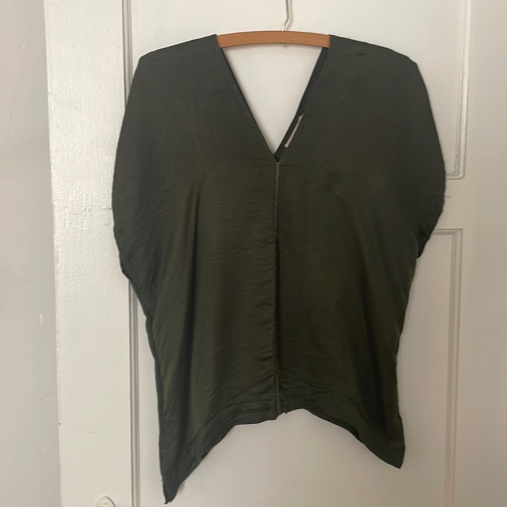 Green silk blouse